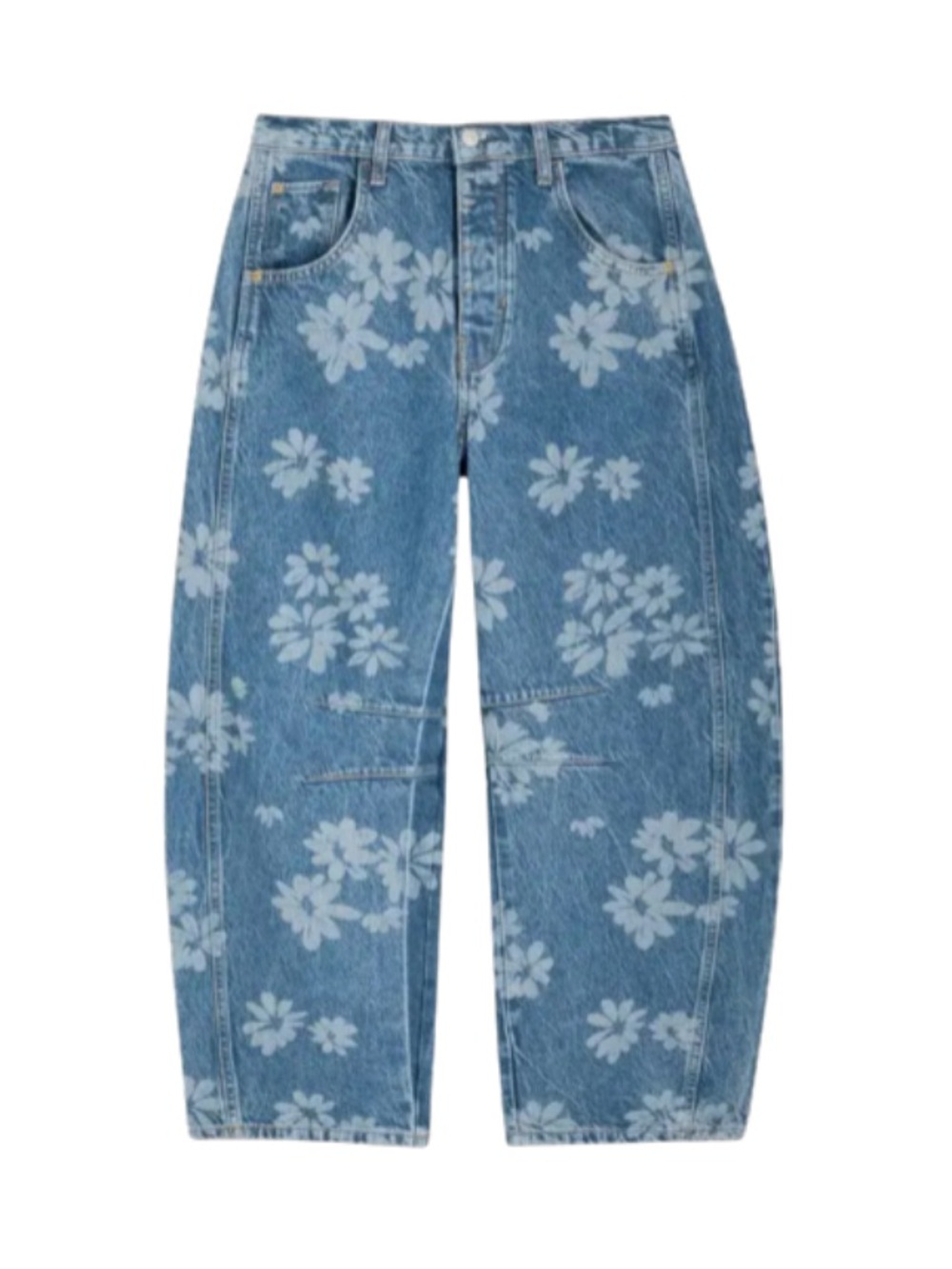 Free People We the Free Flower Barrel Leg Jeans Size 31